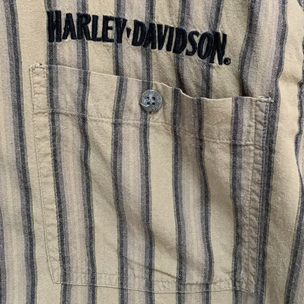 Men's Harley Davidson Short Sleeve Button Down Embroidered Shirt Medioum
